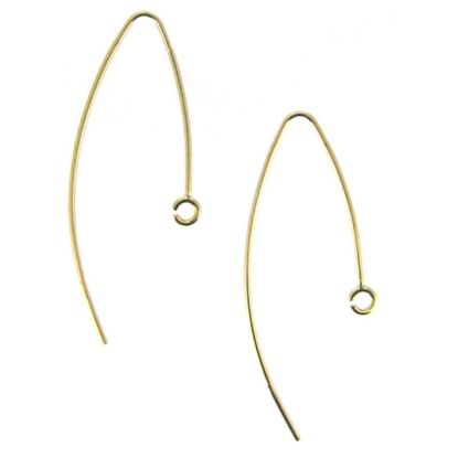 Wholesale 14K Yellow Gold Marquise Ear Wire (1 pair)