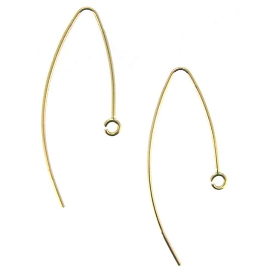 Wholesale 14K Yellow Gold Marquise Ear Wire (1 pair)