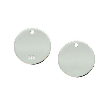 Wholesale Sterling Silver Round 10mm Circle Charm Tag for Jewelry Making, Wholesale Earwire and Findings