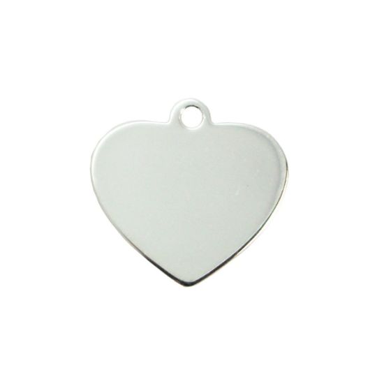 Wholesale Sterling Silver Heart Charm Stamping Blank - 12mm