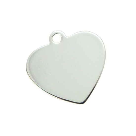Wholesale Sterling Silver Heart Charm Stamping Blank - 19x20mm
