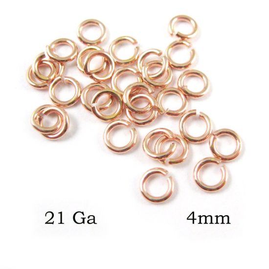 Wholesale Rose Gold Sterling Silver 21 Gauge 4mm Open Jumprings for Jewelry Making, Wholesale Findings