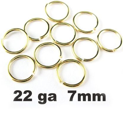 Wholesale Gold plated Sterling Silver 22 Gauge 7mm Open Jumprings for Jewelry Making, Wholesale Findings