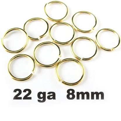 Wholesale Gold plated Sterling Silver 22 Gauge 8mm Open Jumprings for Jewelry Making, Wholesale Findings
