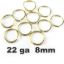 Wholesale Gold plated Sterling Silver 22 Gauge 8mm Open Jumprings for Jewelry Making, Wholesale Findings