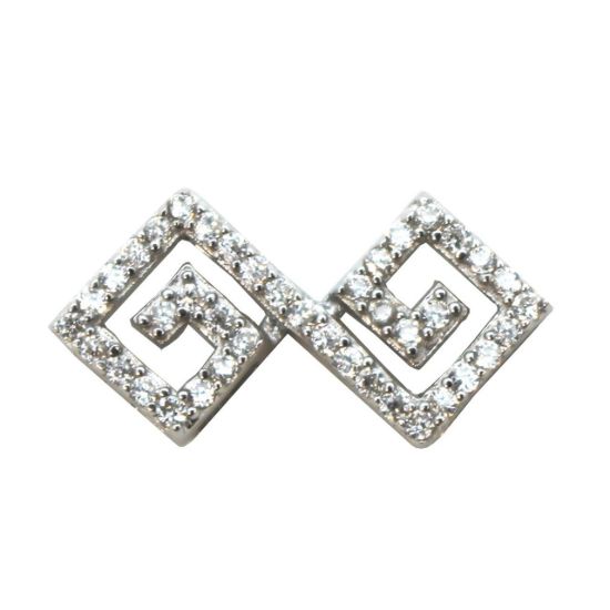 Wholesale Sterling Silver Zig Zag Spacer Connector with CZ Cubic Zirconia Stone, Jewelry Making, Wholesale Beads and Findings