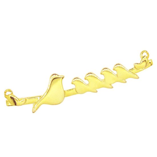 Wholesale Gold plated Sterling Silver Bird perched on a Bar with 4 Baby Birds Pendant, Charms and Pendants for Jewelry Making, Wholesale Findings