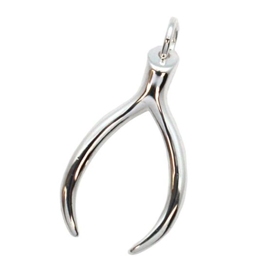 Wholesale Sterling Silver Wishbone Pendant, Charms and Pendants for Jewelry Making, Wholesale Findings