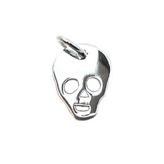 Wholesale 925 Sterling Silver Halloween Skull Charm - 11x9mm (1 pc)