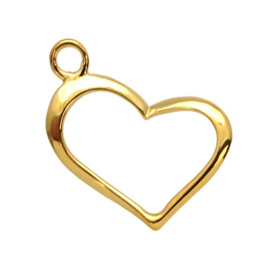 Wholesale Gold plated Sterling Silver Classic Heart Charm, Charms and Pendants for Jewelry Making, Wholesale Findings