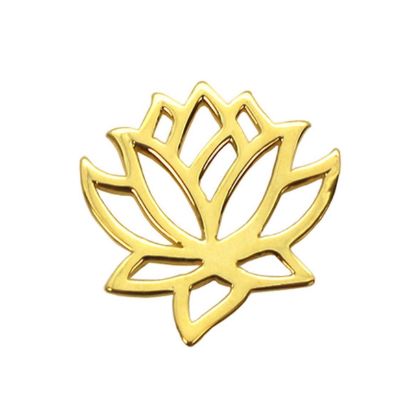 Wholesale 22k Gold Over Sterling Silver Lotus Flower Charm Pendant Connector (1 pc)