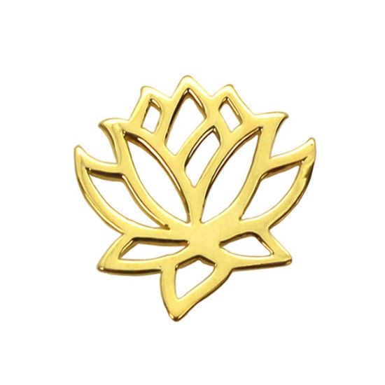 Wholesale 22k Gold Over Sterling Silver Lotus Flower Charm Pendant Connector (1 pc)