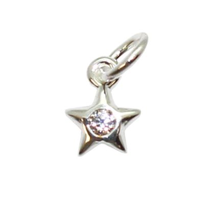 Wholesale Sterling Silver Tiny Star Charm with Cubic Zirconia, Charms and Pendants for Jewelry Making, Wholesale Findings