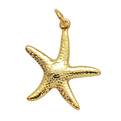Wholesale Gold Over 925 Sterling Silver Textured Starfish Charm - 25mm (1 pc)