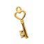 Wholesale Gold Over 925 Sterling Silver Tiny Key Charm with Heart - 19mm (1 pc)
