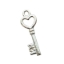 Wholesale 925 Sterling Silver Tiny Key Charm with Heart - 19mm (1 pc)