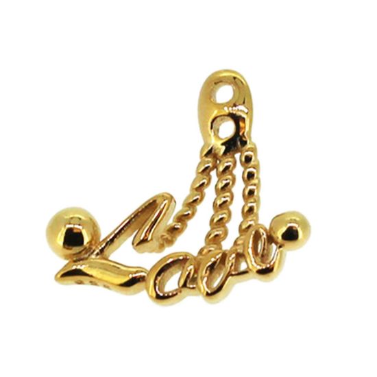 Wholesale Gold plated Sterling Silver Love Drop Pendant, Charms and Pendants for Jewelry Making, Wholesale Findings