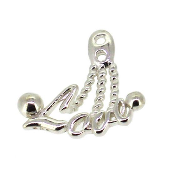Wholesale Sterling Silver Love Drop Pendant, Charms and Pendants for Jewelry Making, Wholesale Findings