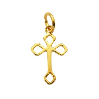 Wholesale Gold plated Sterling Silver Fancy Cross Charm, Charms and Pendants for Jewelry Making, Wholesale Findings