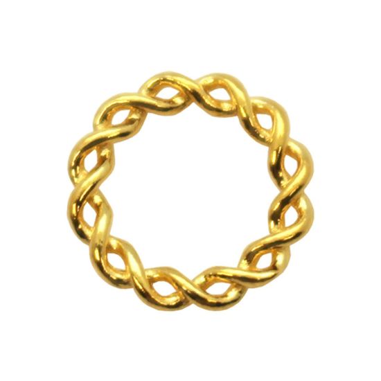 Wholesale Gold plated Sterling Silver Twisted Closed 11.5mm Connector Link, Charms and Pendants for Jewelry Making, Wholesale Findings