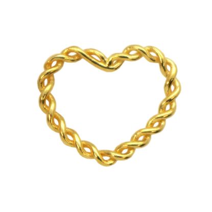 Wholesale Gold plated Sterling Silver Twisted Heart Connector Link, Charms and Pendants for Jewelry Making, Wholesale Findings