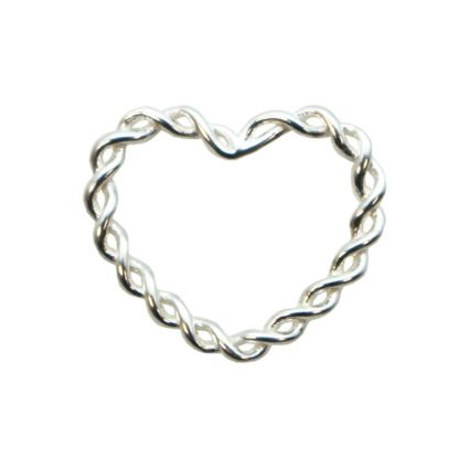 Wholesale Sterling Silver Twisted Heart Connector Link, Charms and Pendants for Jewelry Making, Wholesale Findings