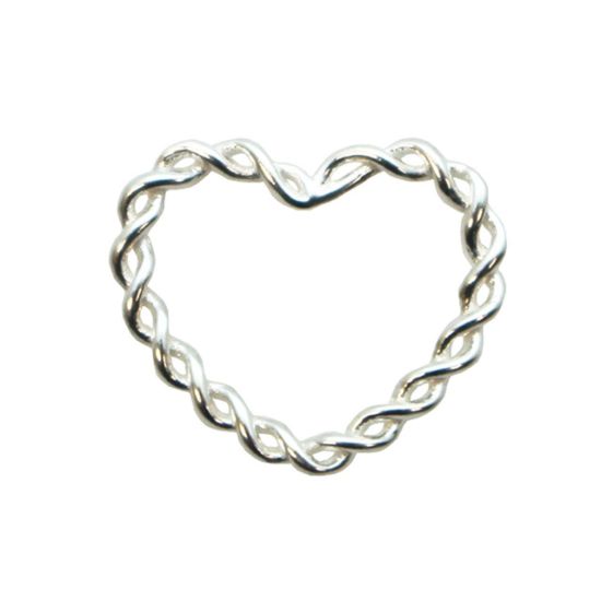 Wholesale Sterling Silver Twisted Heart Connector Link, Charms and Pendants for Jewelry Making, Wholesale Findings