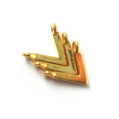 Wholesale Gold plated Sterling Silver Chevron Point Connector Charm, Charms and Pendants for Jewelry Making, Wholesale Findings