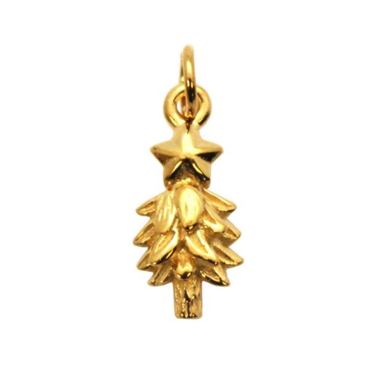 Wholesale Gold plated Sterling Silver Holiday Christmas Tree Charm, Charms and Pendants for Jewelry Making, Wholesale Findings