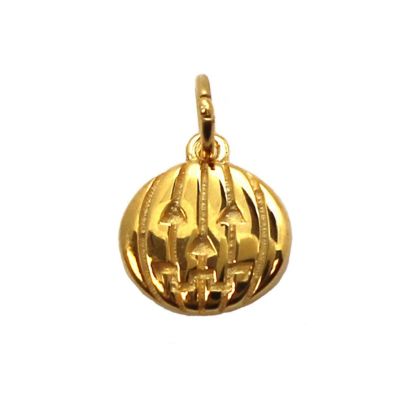 Wholesale Sterling Silver Round Pumpkin Disc Charm, Charms and Pendants for Jewelry Making, Wholesale Findings