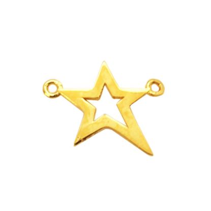 Wholesale Gold plated Sterling Silver Tiny Flat Star Connector, Charms and Pendants for Jewelry Making, Wholesale Findings