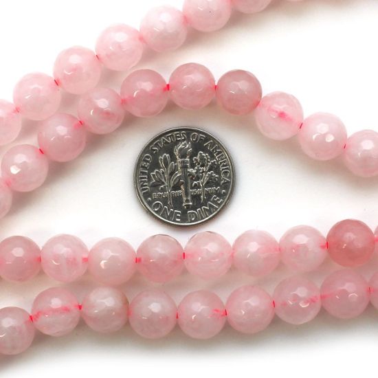 Wholesale Rose Quartz Beads - Natural Stone - Faceted Round 8mm (Sold Per Strand)
