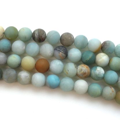 Wholesale Rainbow Amazonite Beads - 8mm Frosted Multi-Colored Matte Round Beads (Sold Per Strand)