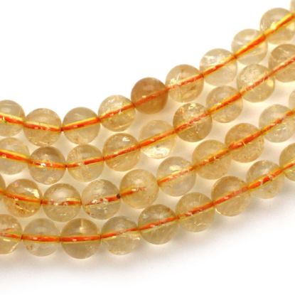 Wholesale Natural Citrine Stone Beads - Smooth Round 8mm Beads (sold per strand)