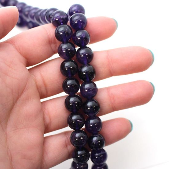 Wholesale Amethyst Beads - 10mm Smooth Round Beads (Sold Per Strand)