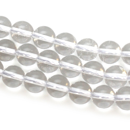 Wholesale Clear Crystal Quartz Beads - 8mm Smooth Round Beads - April Birthstone (Sold Per Strand)