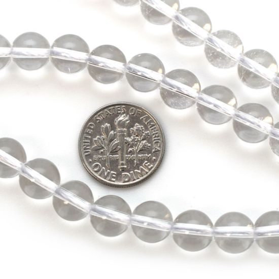 Wholesale Clear Crystal Quartz Beads - 8mm Smooth Round Beads - April Birthstone (Sold Per Strand)