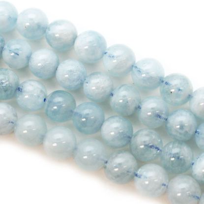 Wholesale March Birthstone-Aquamarine Beads - Natural Stone - Round 8mm (sold per strand)