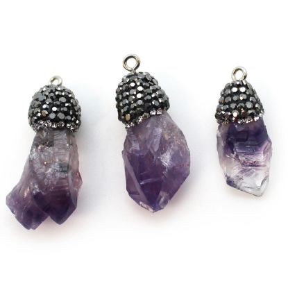 Wholesale Druzy Gemstone Pendant Pave Amethyst Pendant for Wholesale Supplies and Findings for Jewelry Making