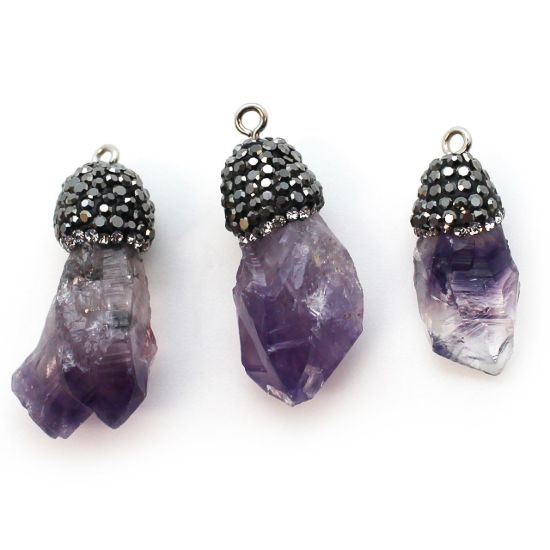 Wholesale Druzy Gemstone Pendant Pave Amethyst Pendant for Wholesale Supplies and Findings for Jewelry Making