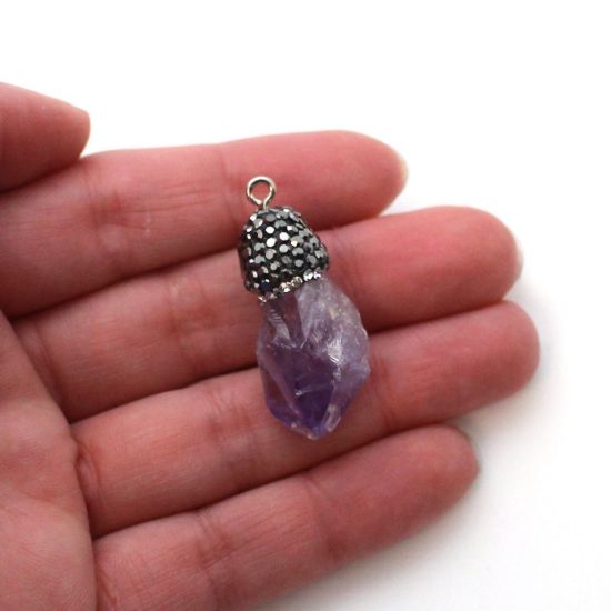 Wholesale Druzy Gemstone Pendant Pave Amethyst Pendant for Wholesale Supplies and Findings for Jewelry Making