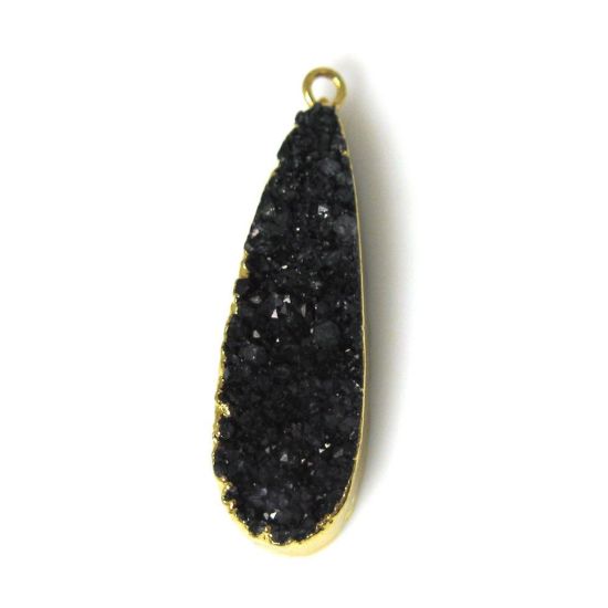 Wholesale Gold Plated Long Drop Rainbow Agate Druzy Geode Pendant Bead
