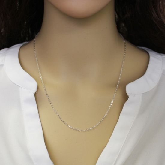 Wholesale 925 Italian Sterling Silver Adjustable Finished Chain - Light Flat Cable