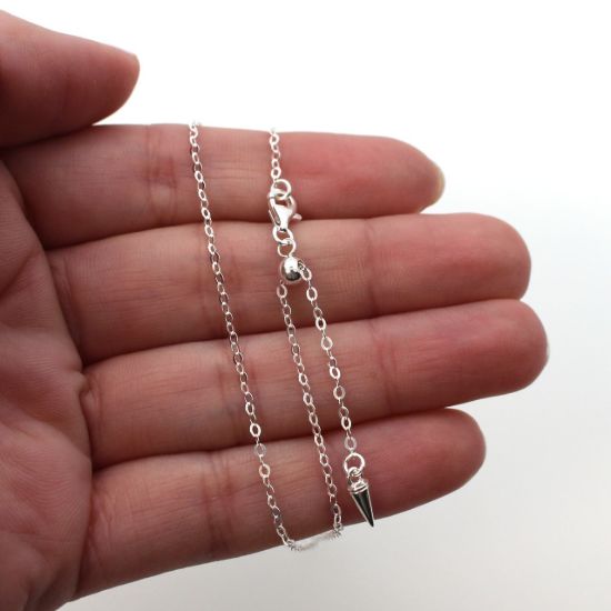 Wholesale 925 Italian Sterling Silver Adjustable Finished Chain - Light Flat Cable