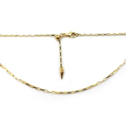 Wholesale Gold Over Sterling Silver Adjustable Finished Chain - Small Box Chain