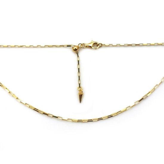 Wholesale Gold Over Sterling Silver Adjustable Finished Chain - Small Box Chain