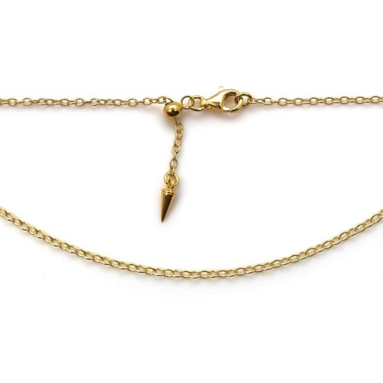 Wholesale Gold Over Sterling Silver Adjustable Finished Chain - Strong Cable Chain