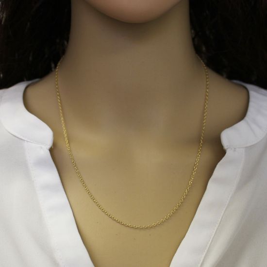 Wholesale Gold Over Sterling Silver Adjustable Finished Chain - Strong Cable Chain
