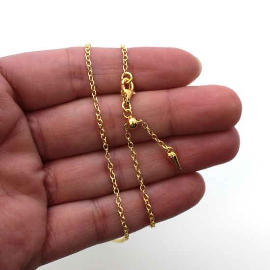 Wholesale Gold Over Sterling Silver Adjustable Finished Chain - Strong Cable Chain