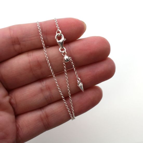 Wholesale 925 Sterling Silver Adjustable Finished Chain - 1mm Rolo Chain